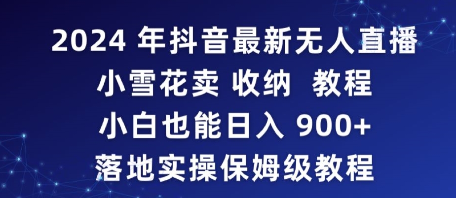 2024年抖音最新无人直播小雪花卖收纳教程，小白也能日入900+落地实操保姆级教程【揭秘】-大兵轻创资源库