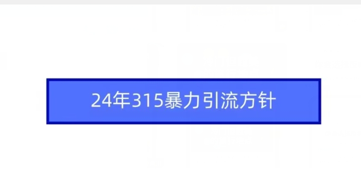 24年315暴力引流方针-大兵轻创资源库