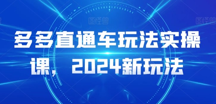 多多直通车玩法实操课，2024新玩法-大兵轻创资源库