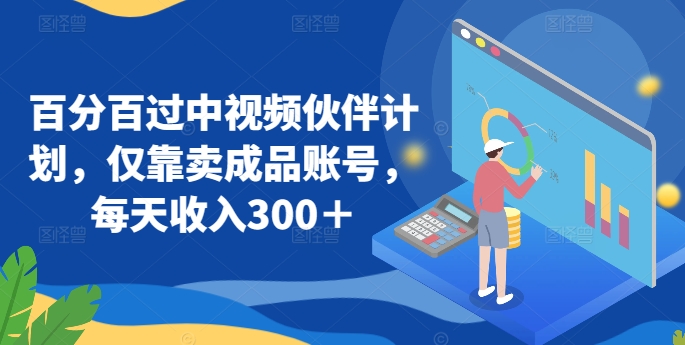 百分百过中视频伙伴计划，仅靠卖成品账号，每天收入300＋【揭秘】-大兵轻创资源库