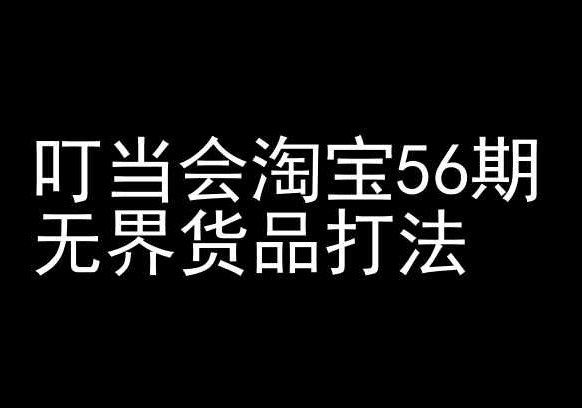 叮当会淘宝56期：无界货品打法-淘宝开店教程-大兵轻创资源库