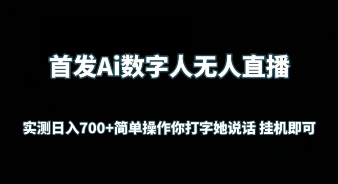 首发Ai数字人无人直播，实测日入700+无脑操作 你打字她说话挂机即可【揭秘】-大兵轻创资源库
