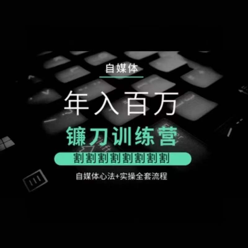 自媒体年入百万镰刀训练营，割割割割割割割割，自媒体心法+实操全套流程-大兵轻创资源库
