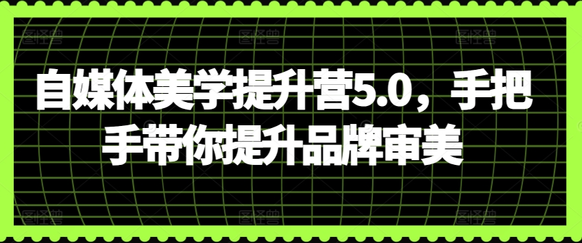 自媒体美学提升营5.0，手把手带你提升品牌审美-大兵轻创资源库