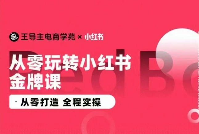王导主·小红书电商运营实操课，​从零打造  全程实操-大兵轻创资源库