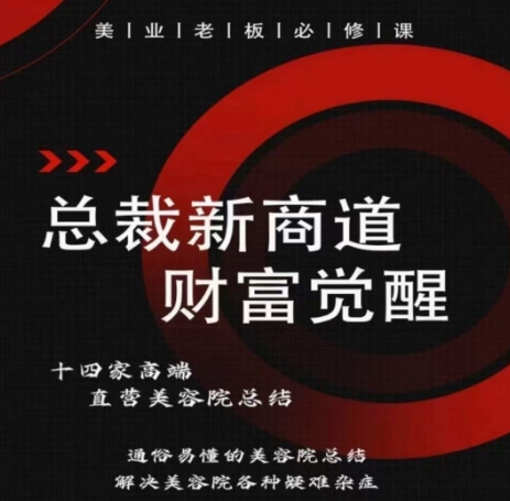 总裁新商道(美业老板必修课)，通俗易懂的美容院总结，解决美容院各种疑难杂症-大兵轻创资源库