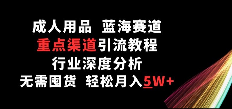 成人用品，蓝海赛道，重点渠道引流教程，行业深度分析，无需囤货，轻松月入5W+【揭秘】-大兵轻创资源库
