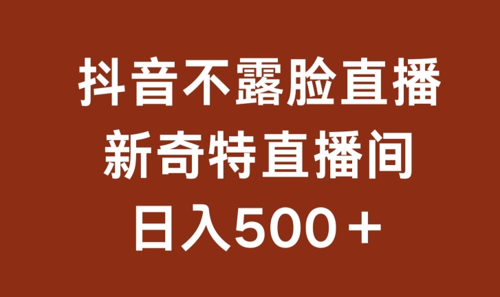 不露脸挂机直播，新奇特直播间，日入500+【揭秘】-大兵轻创资源库