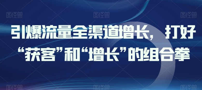 引爆流量全渠道增长，打好“获客”和“增长”的组合拳-大兵轻创资源库