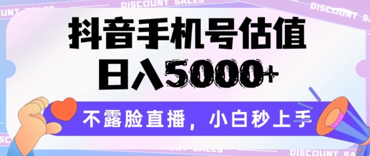 抖音手机号估值，日入5000+，不露脸直播，小白秒上手【揭秘】-大兵轻创资源库