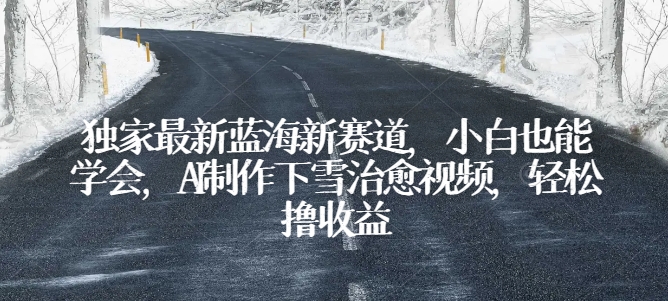 独家最新蓝海新赛道，小白也能学会，AI制作下雪治愈视频，轻松撸收益【揭秘】-大兵轻创资源库
