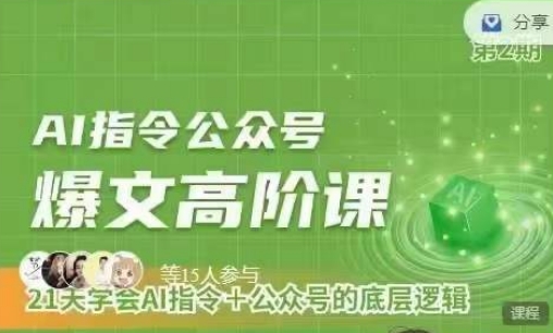 Ai指令公众号高阶课，学会ai指令+公众号的底层逻辑-大兵轻创资源库