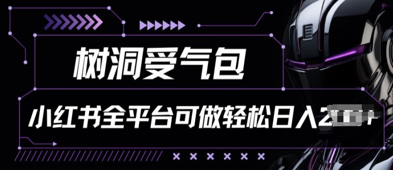 小红书等全平台树洞受气包项目，轻松日入一两张【揭秘】-大兵轻创资源库