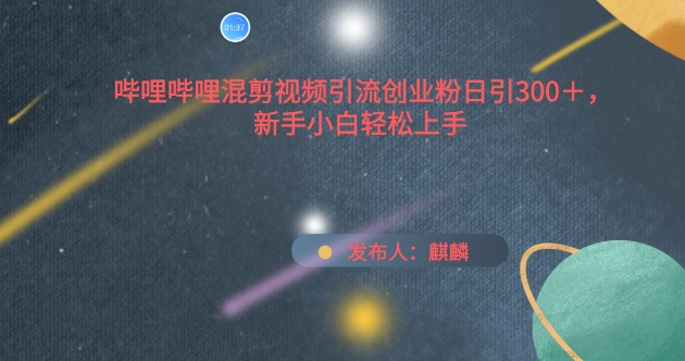 哔哩哔哩混剪视频引流创业粉日引300+，新手小白轻松上手【揭秘】-大兵轻创资源库