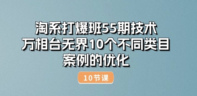 淘系打爆班55期技术：万相台无界10个不同类目案例的优化(10节)-大兵轻创资源库