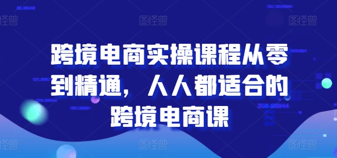 跨境电商实操课程从零到精通，人人都适合的跨境电商课-大兵轻创资源库