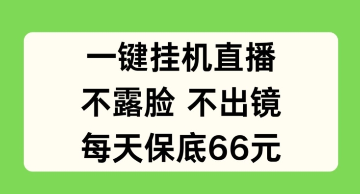 一键挂JI直播，不露脸不出境，每天保底66元【揭秘】-大兵轻创资源库