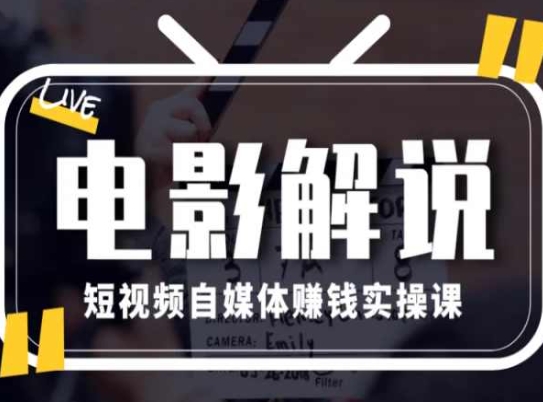 电影解说短视频自媒体赚钱实操课，教你做电影解说短视频，月赚1万-大兵轻创资源库