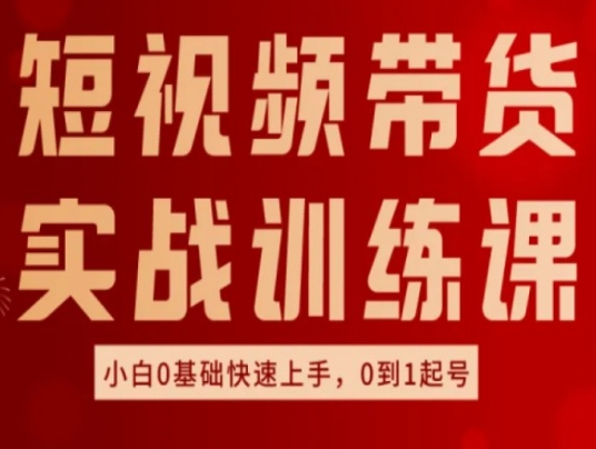 短视频带货实战训练课，好物分享实操，小白0基础快速上手，0到1起号-大兵轻创资源库