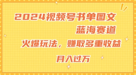 2024视频号书单图文蓝海赛道，火爆玩法，赚取多重收益，小白轻松上手，月入上万【揭秘】-大兵轻创资源库