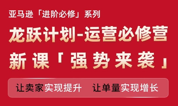 亚马逊进阶必修系列，龙跃计划-运营必修营新课，让卖家实现提升 让单量实现增长-大兵轻创资源库