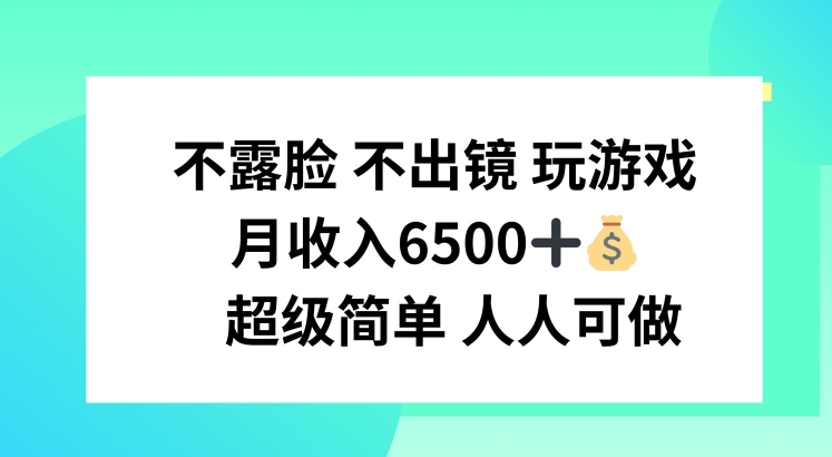 不露脸 不出境 玩游戏，月入6500 超级简单 人人可做【揭秘】-大兵轻创资源库