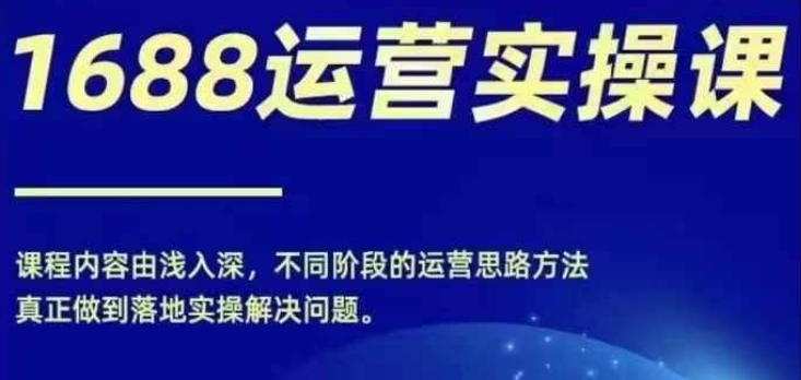 1688实操运营课，零基础学会1688实操运营，电商年入百万不是梦-大兵轻创资源库