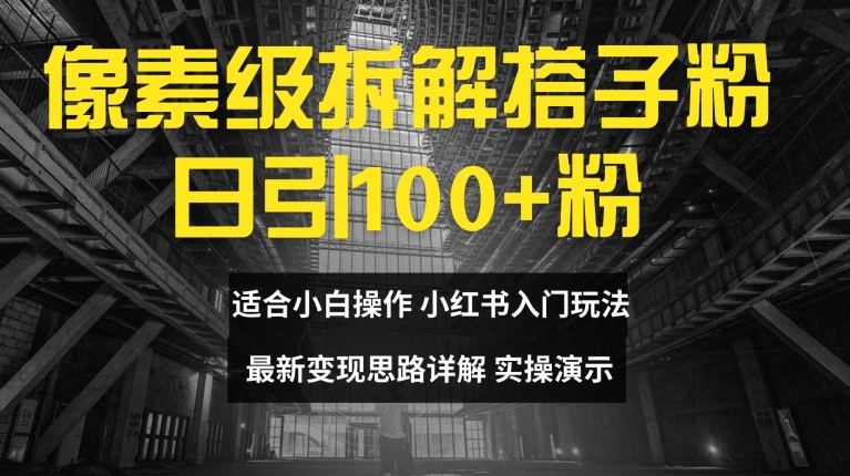 像素级拆解搭子粉，日引100+，小白看完可上手，最新变现思路详解【揭秘】-大兵轻创资源库