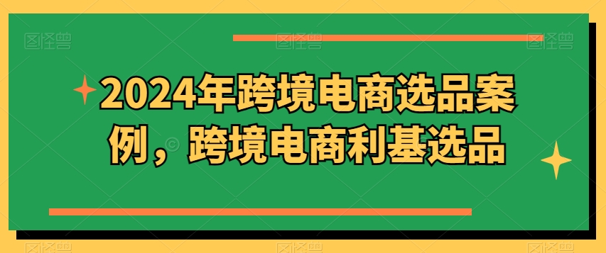 2024年跨境电商选品案例，跨境电商利基选品（更新）-大兵轻创资源库