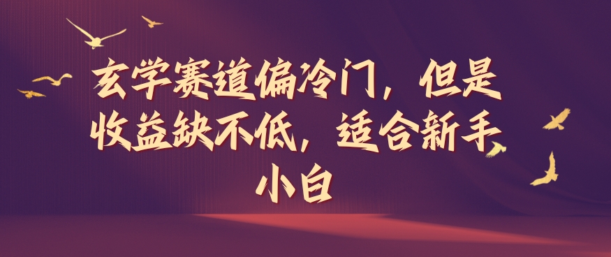 玄学赛道偏冷门，但是收益缺不低，适合新手小白【揭秘】-大兵轻创资源库