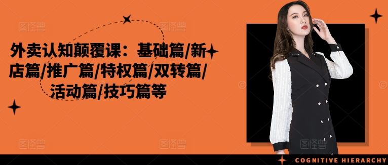 外卖认知颠覆课：基础篇/新店篇/推广篇/特权篇/双转篇/活动篇/技巧篇等-大兵轻创资源库