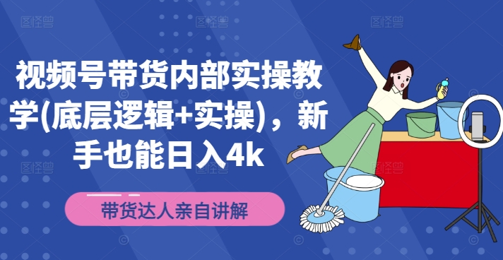 视频号带货内部实操教学(底层逻辑+实操)，新手也能日入4k-大兵轻创资源库