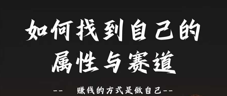 赛道和属性2.0：如何找到自己的属性与赛道，赚钱的方式是做自己-大兵轻创资源库
