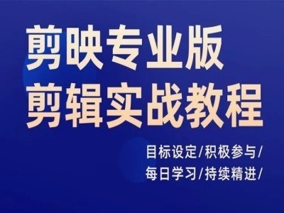 剪映专业版剪辑实战教程，目标设定/积极参与/每日学习/持续精进-大兵轻创资源库