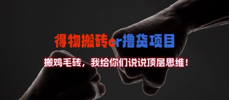 得物搬砖撸货项目?掰下数据，我给你们说说顶层思维【揭秘】-大兵轻创资源库