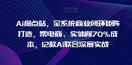 Ai终点站，全系统商业闭环矩阵打造，帮电商、实体降70%成本，12款Ai联合深度实战【0906更新】-大兵轻创资源库