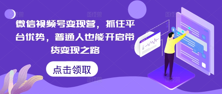 微信视频号变现营，抓住平台优势，普通人也能开启带货变现之路-大兵轻创资源库