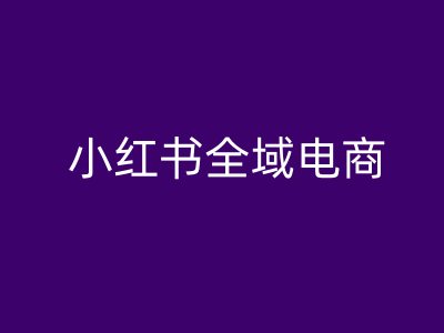 小红书全域电商，小红书电商教程-大兵轻创资源库