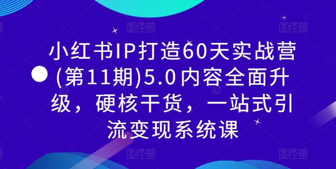 小红书IP打造60天实战营(第11期)5.0​内容全面升级，硬核干货，一站式引流变现系统课-大兵轻创资源库