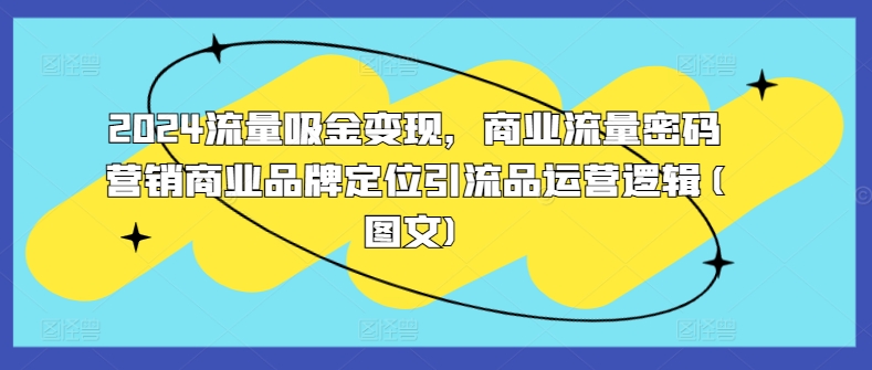 2024流量吸金变现，商业流量密码营销商业品牌定位引流品运营逻辑(图文)-大兵轻创资源库