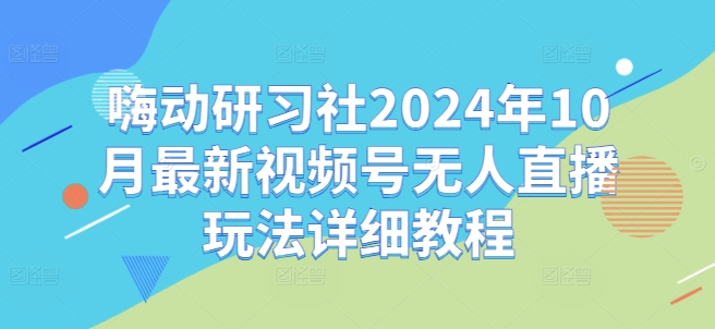 嗨动研习社2024年10月最新视频号无人直播玩法详细教程-大兵轻创资源库