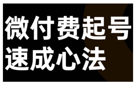 微付费起号速成课，视频号直播+抖音直播，微付费起号速成心法-大兵轻创资源库