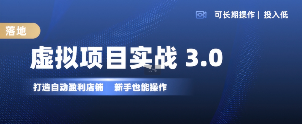 虚拟项目实战3.0，打造自动盈利店铺，可长期操作投入低，新手也能操作-大兵轻创资源库