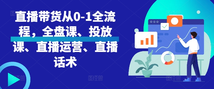 直播带货从0-1全流程，全盘课、投放课、直播运营、直播话术-大兵轻创资源库