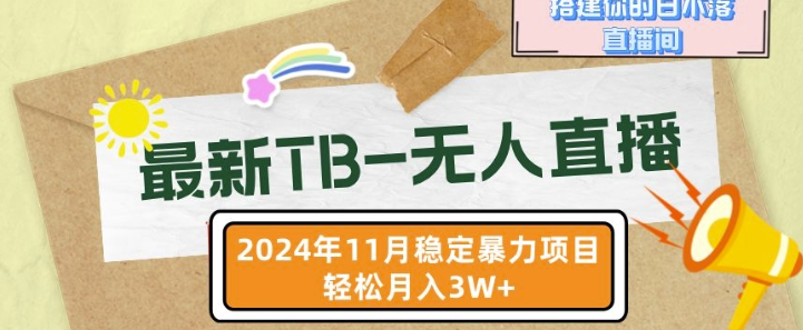 【最新TB-无人直播】11月最新，打造你的日不落直播间，轻松月入过W【揭秘】-大兵轻创资源库