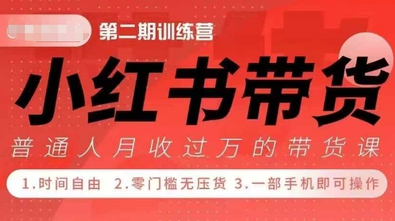 小Red书带货42天训练营 2.0版，宝妈+自由职+上班族+大学生，提高副业收入的大红利项目-大兵轻创资源库