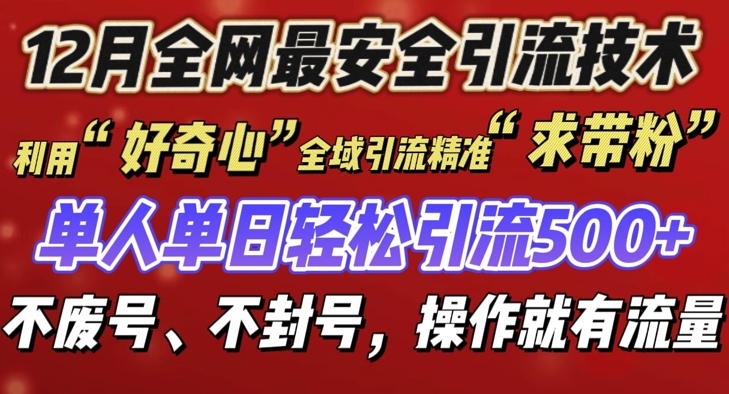 12 月份全网最安全引流创业粉技术来袭，不封号不废号，有操作就有流量【揭秘】-大兵轻创资源库