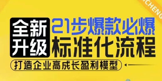 21步爆款必爆标准化流程，全新升级，打造企业高成长盈利模型-大兵轻创资源库