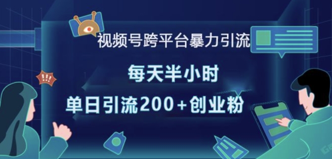 视频号跨平台暴力引流，每天半小时，单日引流200+精准创业粉-大兵轻创资源库