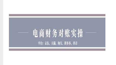 电商财务对账实操-京东天猫淘宝拼多多抖音电商财务对账-大兵轻创资源库